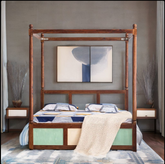 Handmade Solid Wood Poster Bed Honey 129